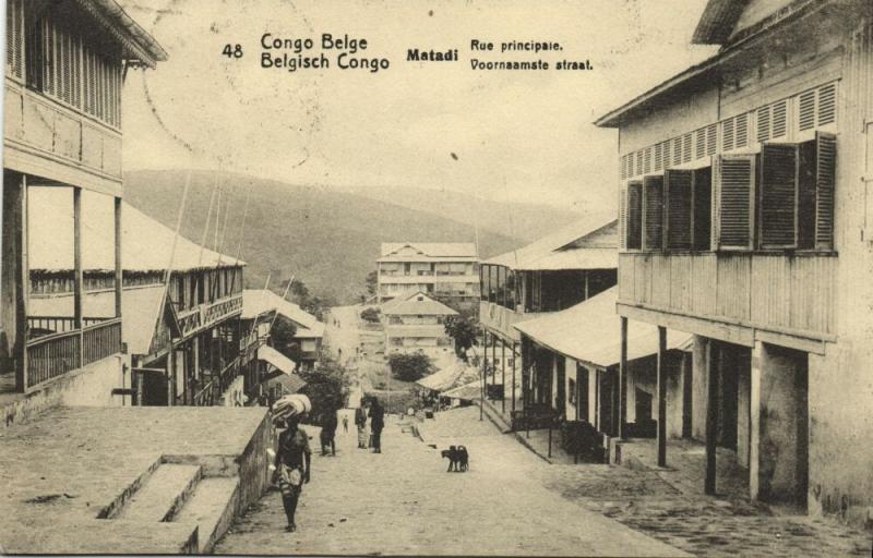 belgian congo, MATADI, Main Street (1922) Postcard (48)