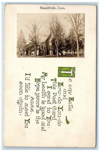 1915 Church Hazardville Connecticut CT RPPC Photo Poem Posted Postcard