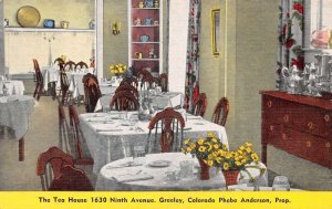 Greeley Colorado The Tea House Dining Room Vintage Postcard AA79850