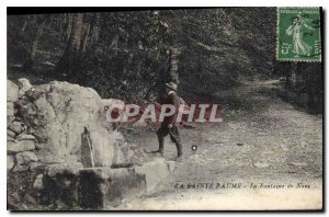 Old Postcard La Sainte Baume Nans Fountain