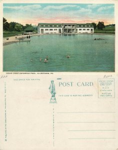 ALLENTOWN PA CEDAR CREST SWIMMING POOL ANTIQUE POSTCARD