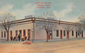 Tombstone  Arizona Arcade Hotel, Opposite Train Depot, Color Lithograph PC U8708