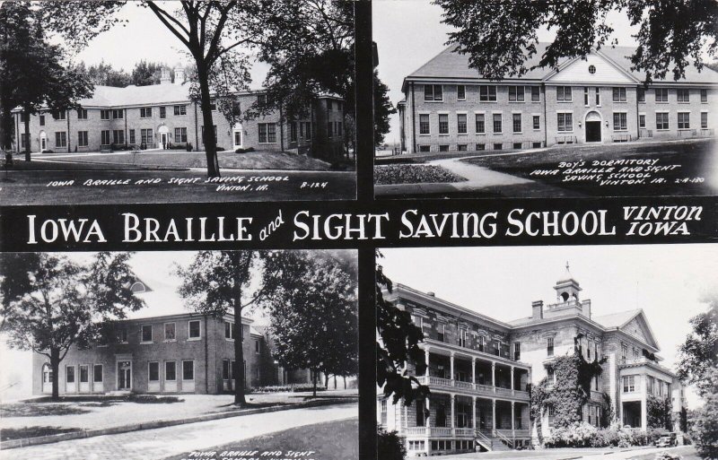 Iowa Vinton Iowa Barille & Sight Saving School  Multi View Real Photo sk7065