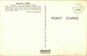 Martello Tower Lancaster New Brunswich Canada Postcard VTG UNP Vintage Gaurd 