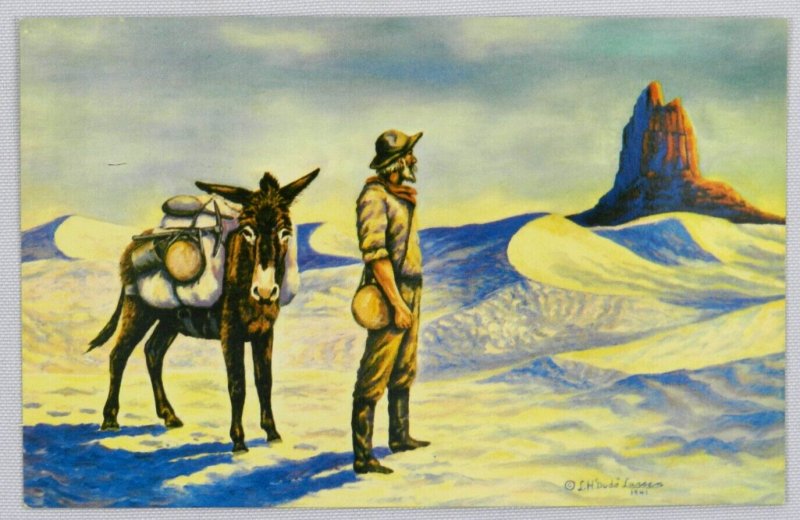 Landmarks of the Desert by Artist Lewis H. Larsen of Utah - Vintage Postcard