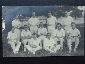 Sussex Portrait of CRICKET TEAM Old RP Postcard by Malcolm McNeille CHICHESTER