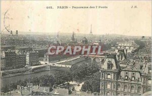 Old Postcard Panorama of the seven bridges Paris Tour Eiffel
