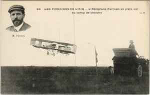 PC AVIATION, L'AÃROPLANE FARMAN EN PLEIN VOL, Vintage Postcard (b38266)