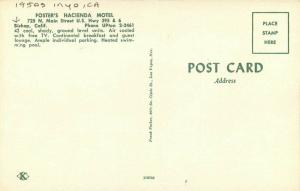 Auto Fosters Hacienda Motel Inyo California 1950s Postcard Parker 5568 Pool 5568