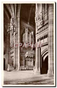Postcard Old Organ Liverpool Cathedral View from South East Transept