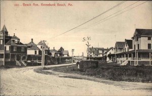 Kennebunk Beach ME Beach Ave Homes c1910 Postcard