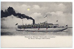 Chicago Milwaukee Whaleback Christopher Columbus HTL Hold To Light Postcard