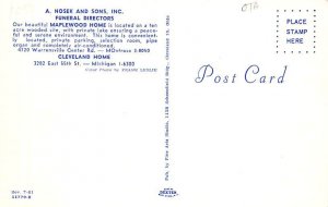 A. Nosek & Sons Funeral Directors Maplewood Home Funeral Home Postcard