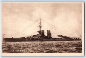Postcard H.M.S. Iron Duke Steamship Royal Navy Ship c1920's Unposted Antique