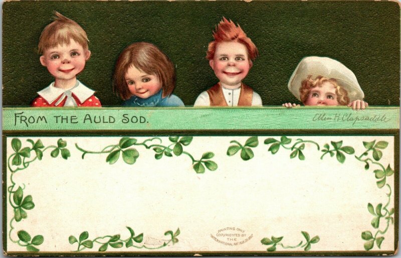 ANTIQUE ST. PATRICK'S DAY Postcard (ELLEN CLAPSADDLE)  FROM THE AULD SOD