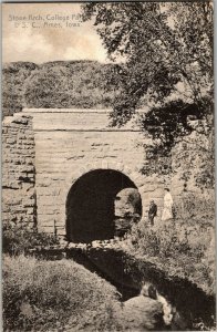 Stone Arch, College Park Ames IA Iowa State College Vintage Postcard C34