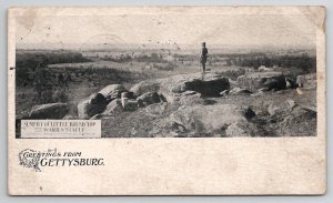 Gettysburg PA Summit of Little Round Top Warren Statue 1903 PMC Postcard R23