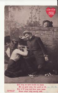 LEAP YEAR   LADY PROPOSES to MAN  1908 postcard