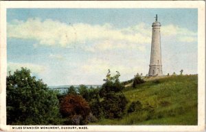 Vintage Postcard MILES STANDISH MONUMENT, DUXBURY, MA JV11