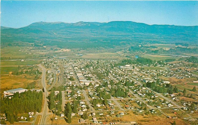 Vintage Postcard Birdseye View Arlington WA Stillaguamish River Valley Snohomish