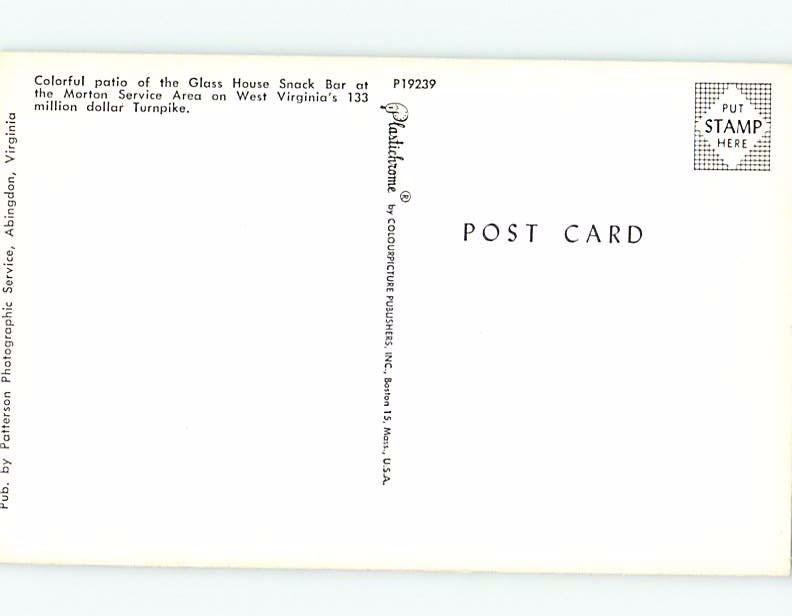 Pre-1980 SNACK BAR ON MORTEN TURNPIKE Burnwell - Powellton & Beckley WV B8866@