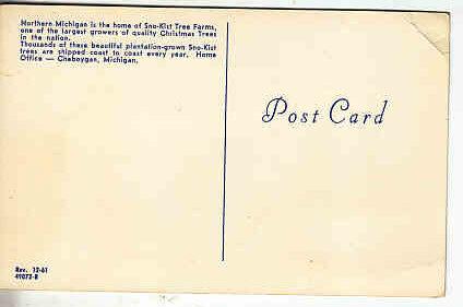 US - Michigan Christmas Tree Farm Ad Post Card
