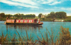 Sailing & navigation themed postcard Tixall wide Worcs canal boat