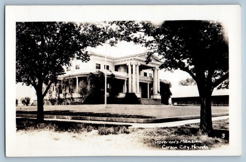 Carson City Nevada NV Postcard RPPC Photo Governor's Mansion c1940's Vintage