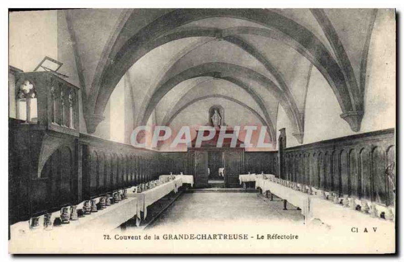 Old Postcard Convent of the Grande Chartreuse The Refectory