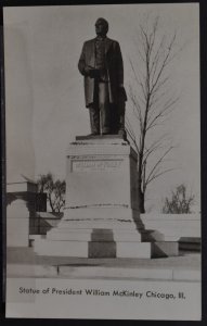 Chicago, IL = Statue of President William McKinley - Kodak - RPPC