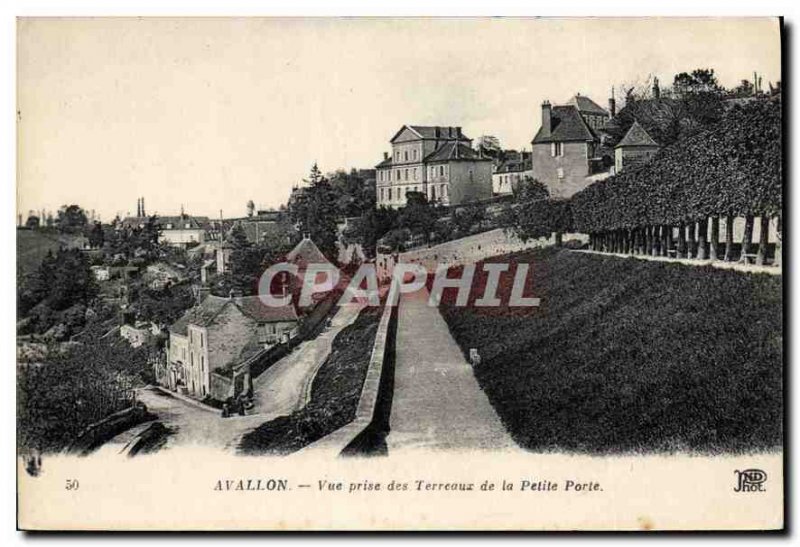 Old Postcard Avallon View taken Bellecour Petite Porte