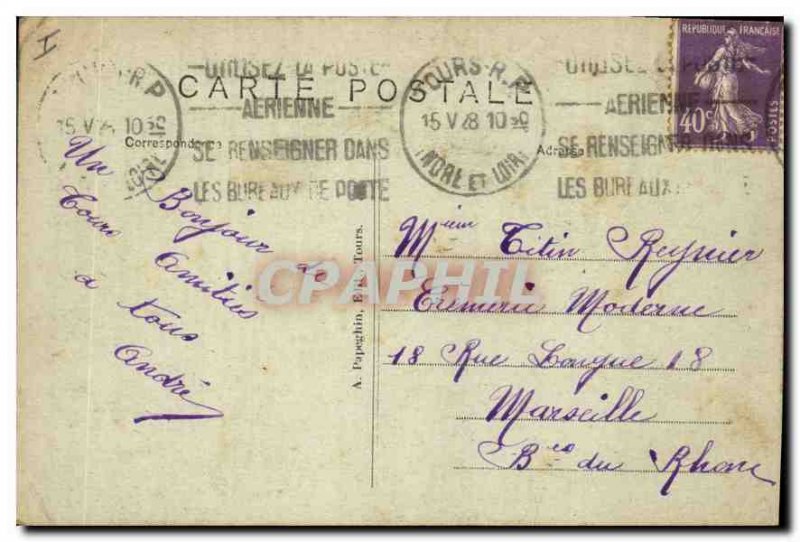 Postcard Old Tours Municipal Theater