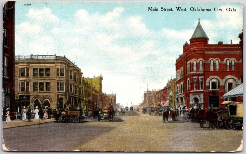 Main Street West Oklahoma City Oklahoma OK STreet View and the Building Postcard