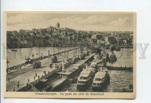 433722 TURKEY Constantinople Istanbul bridge steamers trams Old Ahitouv postcard