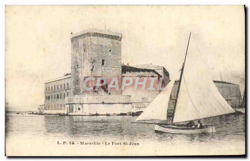 Old Postcard Marseille Eglise Saint Vincent Boat