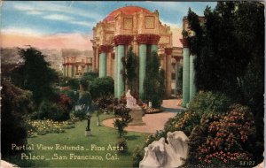 VINTAGE POSTCARD VIEW OF THE ROTUNDA AT THE FINE ARTS PALACE PANAMA-PACIFIC EXPO