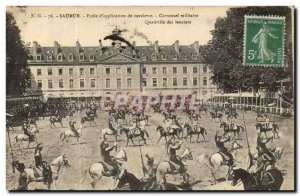 Saumur Postcard Old School & # cavalry 39application military Carousel lancer...