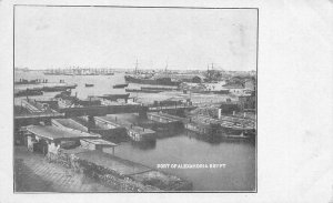 Port of Alexandria EGYPT Nile River Delta Boats c1900s Antique Vintage Postcard