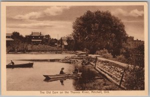 Old Dam On The Thames River Mitchell Ontario Scenic View Postcard H82