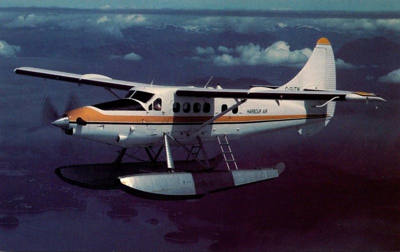 Harbour Air DeHavilland DHC-3 Otter Over Georgia Strait On British Columbia&#...