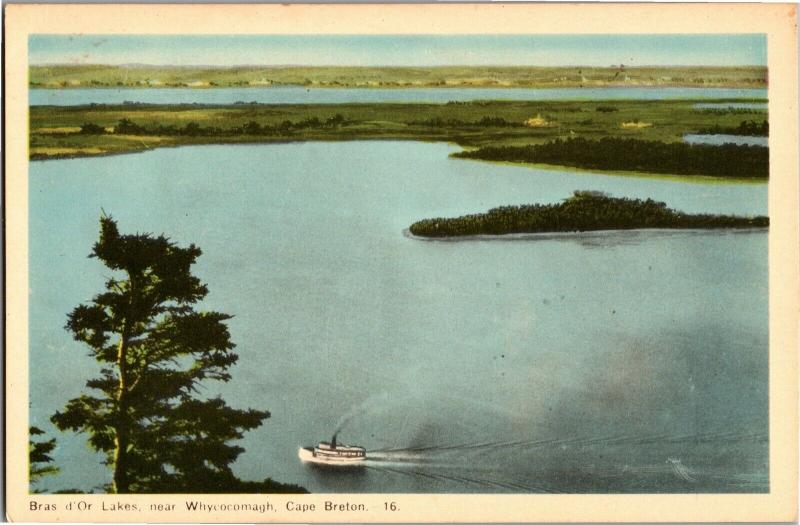 Bras d'Or Lakes Near Whycocomagh Cape Breton Nova Scotia Vintage Postcard Q21