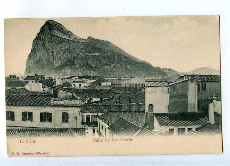 203114 GIBRALTAR LINEA Calle de las Flores Vintage postcard