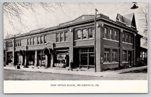 Sellersville PA Post Office Block Pennsylvania c1907 Postcard N25
