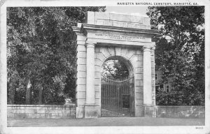 Marietta Georgia National Cemetery Gates Vintage Postcard AA78630