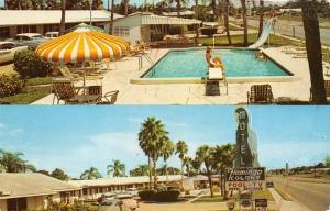 SARASOTA, FL Florida  FLAMINGO COLONY MOTEL Pool~Slide  ROADSIDE  1964 Postcard