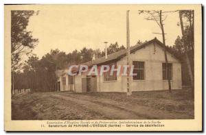 Old Postcard Sanatorlum Parigne L & # 39Eveque Service Disinfection