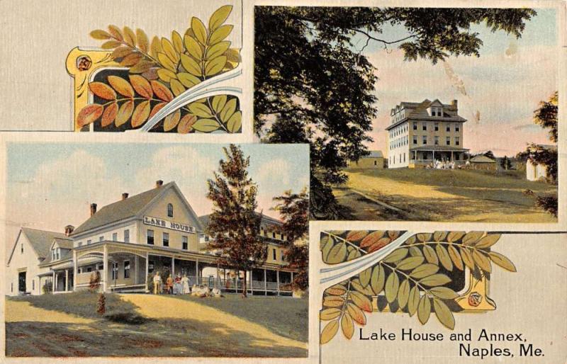 Naples Maine Lake House And Annex Multiview Antique Postcard K13313