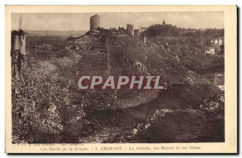 Old Postcard The Banks of the Creuse Crozant The Cedelle Ruins and Villas