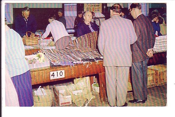 Mennonite Woman Selling Hand Woven Scatter Rugs, Kitchener, Ontario,