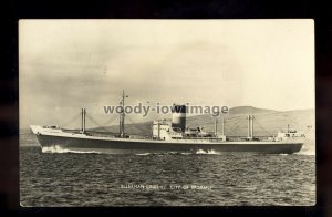 ca0187 - Ellerman Line Cargo Ship - City of Brisbane - postcard